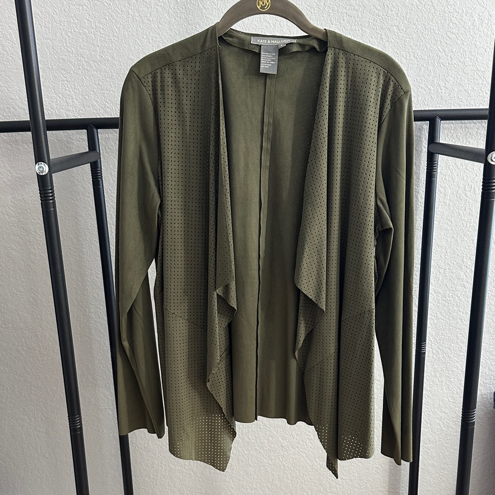 Kate & Mallory Sage/Olive Green Open Front Cardigan